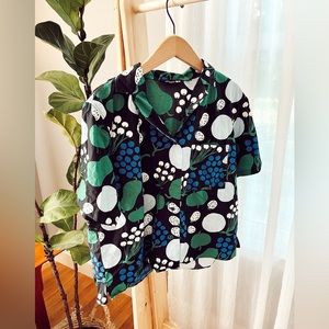Marimekko Uniqlo Fruit Graphic Print Button Down Large